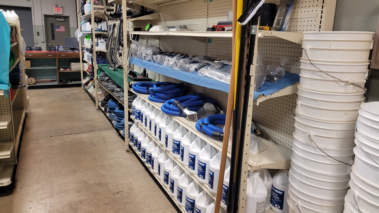 Main walkway shelving